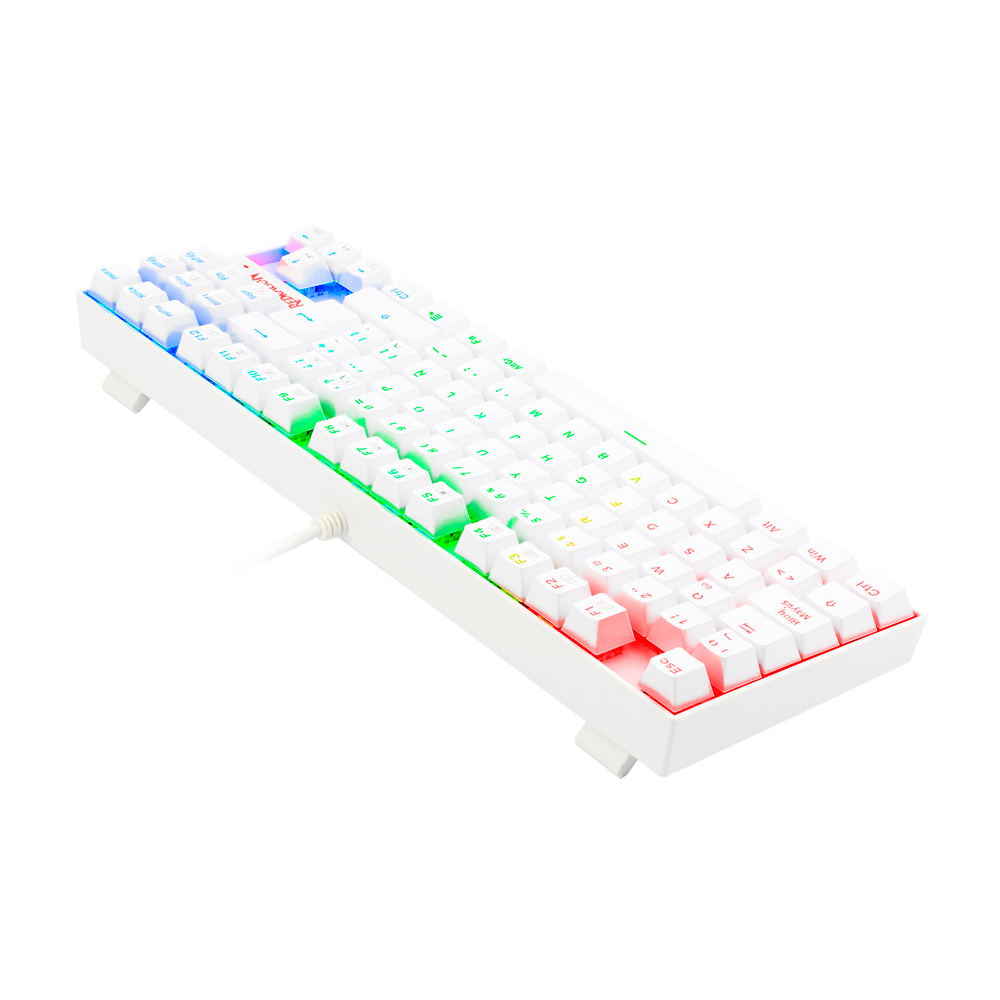 Teclado Gamer Mecânico Redragon Kumara K552W, RGB 80% USB , Switch Outemu Blue, Inglês, Branco - Imagem 2