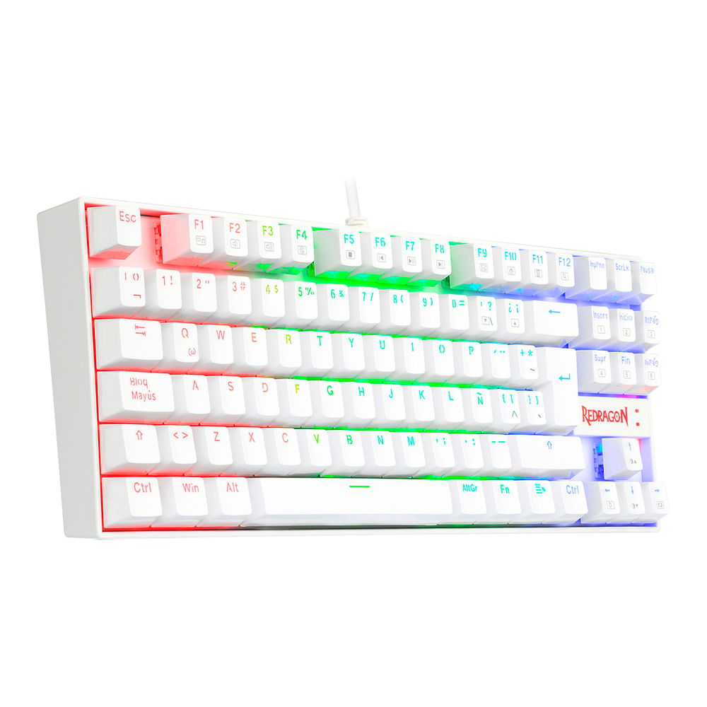 Teclado Gamer Mecânico Redragon Kumara K552W, RGB 80% USB , Switch Outemu Blue, Inglês, Branco - Imagem 3