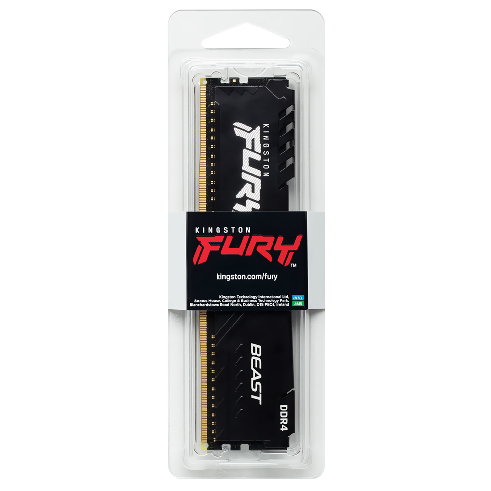 Memória Kingston Fury Beast, DDR4 16GB (1x16GB), 3200MHz, KF432C16BB1/16, Preto - Imagem 2