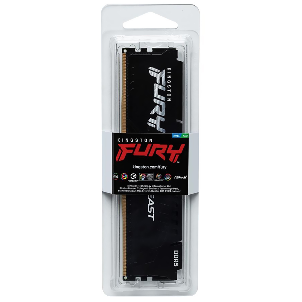 Memória Kingston Fury Beast, DDR5 16GB (1x16GB), 5200MHz, KF552C40BB/16, Preto - Imagem 2