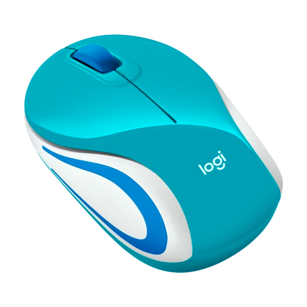 MOUSE LOGITECH M187 WIRELESS TEAL/AZUL/BRANCO - Imagem 2