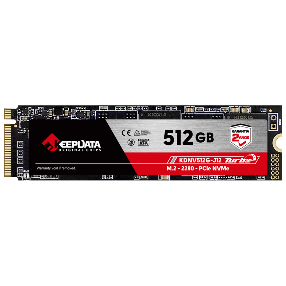SSD Keepdata 512GB, M.2 NVMe, Leitura até 2400MB/s, Gravação 1700MB/s, KDNV512G-J12
