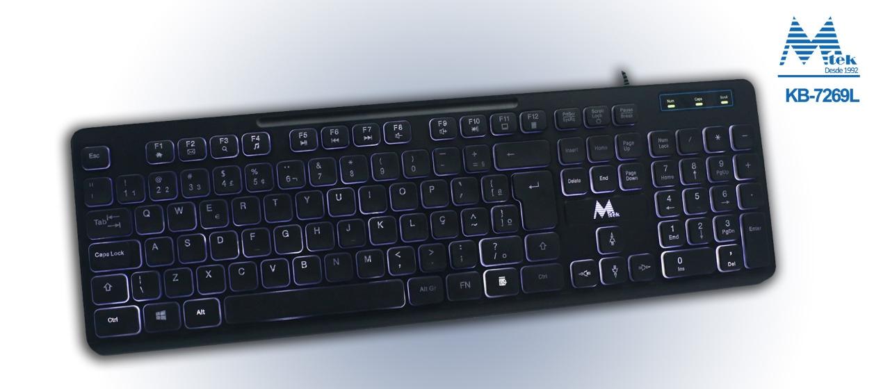 TECLADO MTEK KB-7269L USB ESPANHOL PRETO - Imagem 2