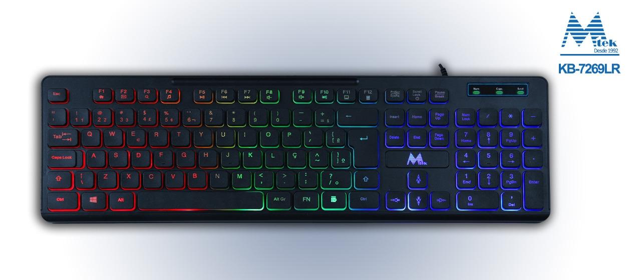 TECLADO MTEK KB-7269LR USB PORTUGUES RAINBOW - Imagem 2