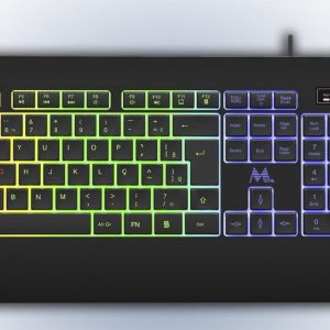 TECLADO MTEK KB-7701LR PORT GAMING RAINBOW BLACK
