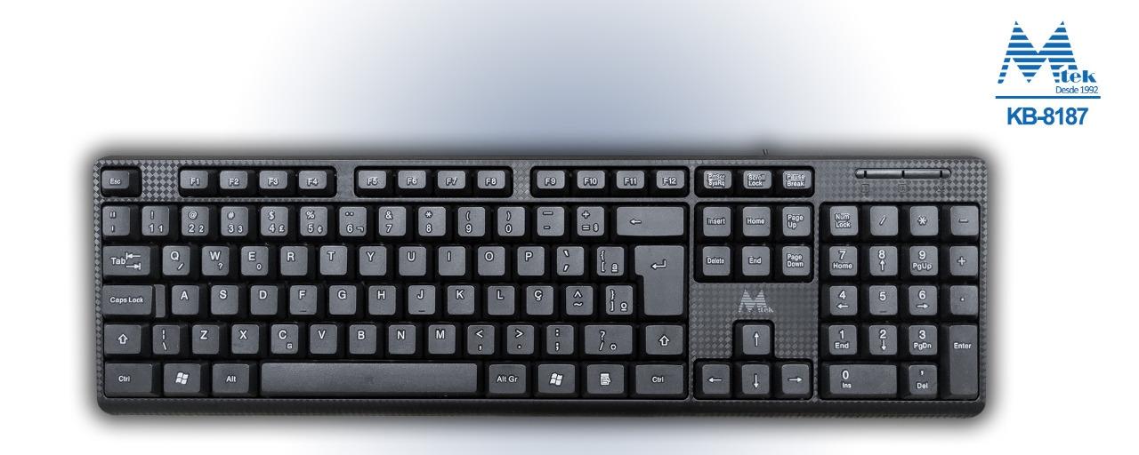 TECLADO MTEK KB-8187 PORTUGUES USB PRETO - Imagem 2