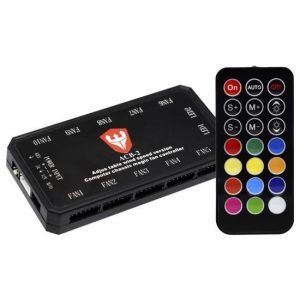 Controlador RGB Sate ACB-2 Black, 2xPWM, 10x Conectores RGB 6 pines 5V, Molex Power imput, com controle