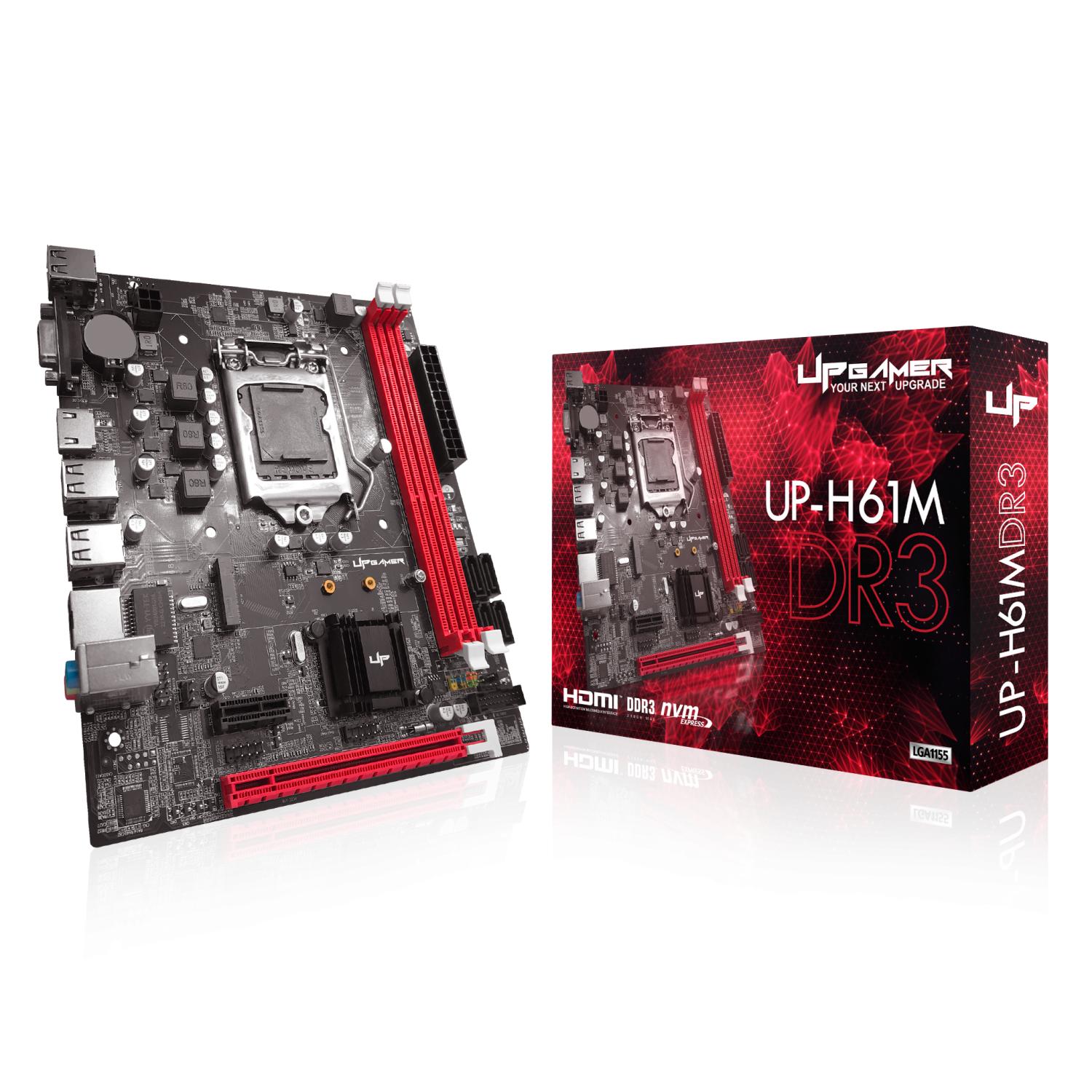 Placa Mãe UP Gamer H61MDR3, Intel LGA 1155, m-ATX, DDR3, M.2 NVMe, UP-H61M - Imagem 2