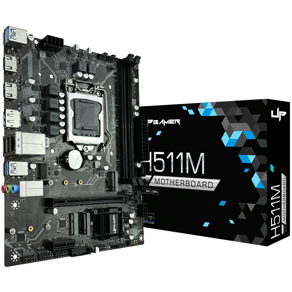 Placa Mãe UP Gamer H511M / H510M, Intel LGA 1200, m-ATX, DDR4, M.2 NVMe, UP-H511MDR4