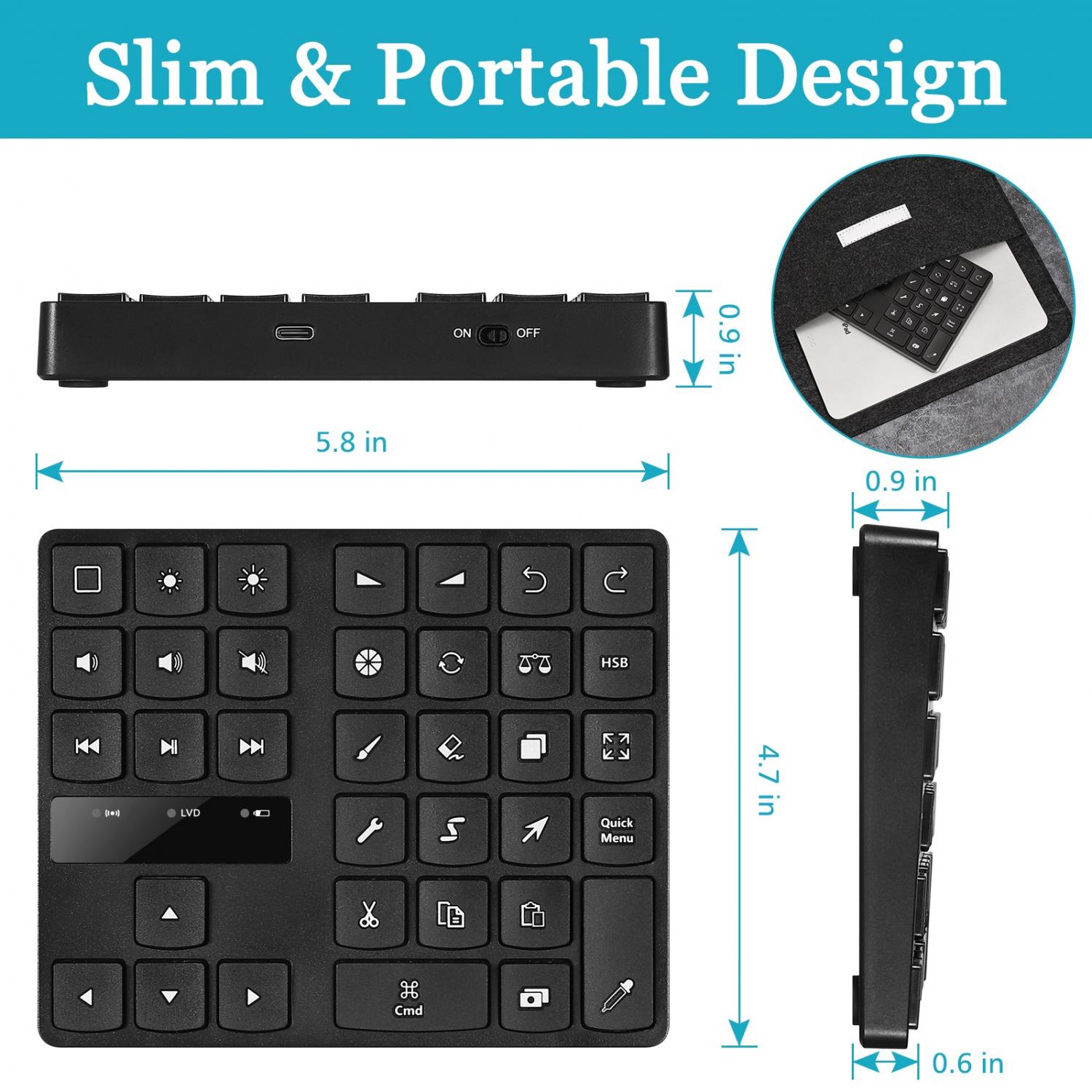 TECLADO SATE AK-188 DESIG.GRAFICO PROCREATE WIFI - Imagem 3