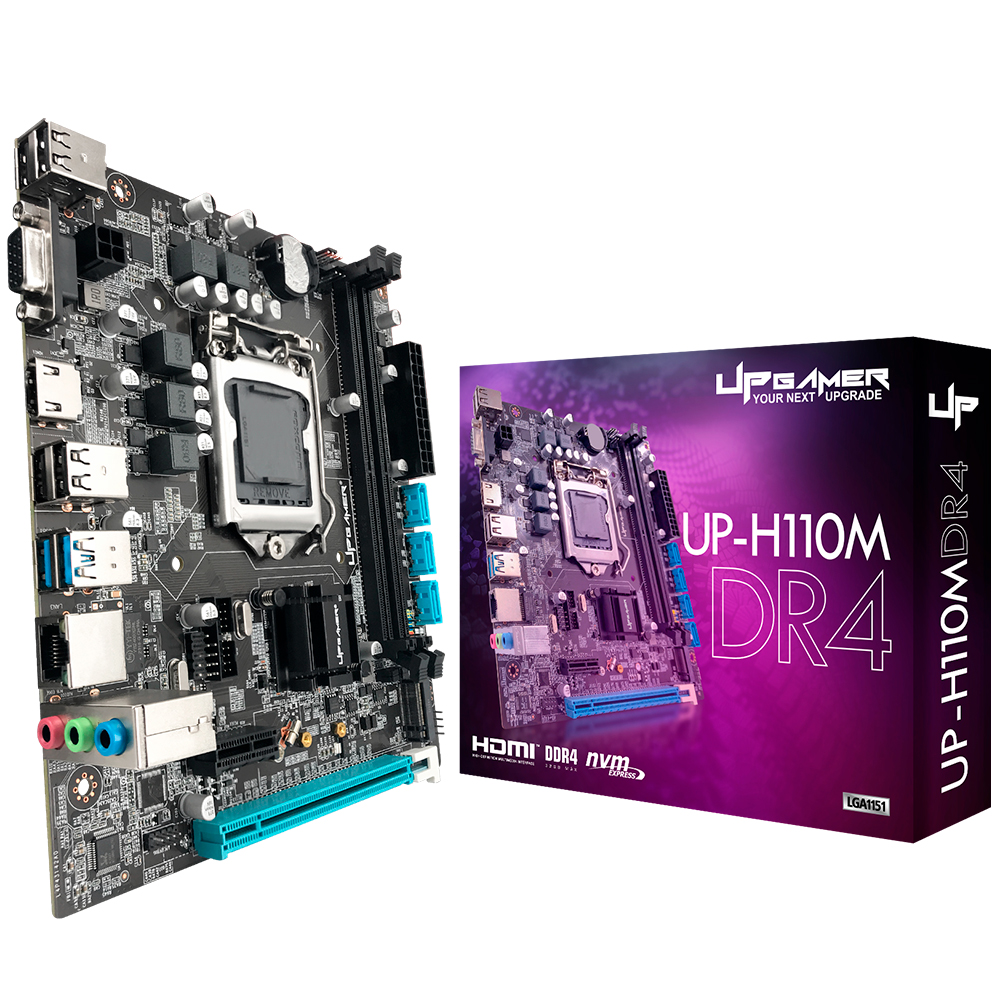 Placa Mãe UP Gamer H110M, Intel LGA 1151, m-ATX, DDR4, M.2 NVMe, HDMI, VGA, UP-H110MDR4 - Imagem 2