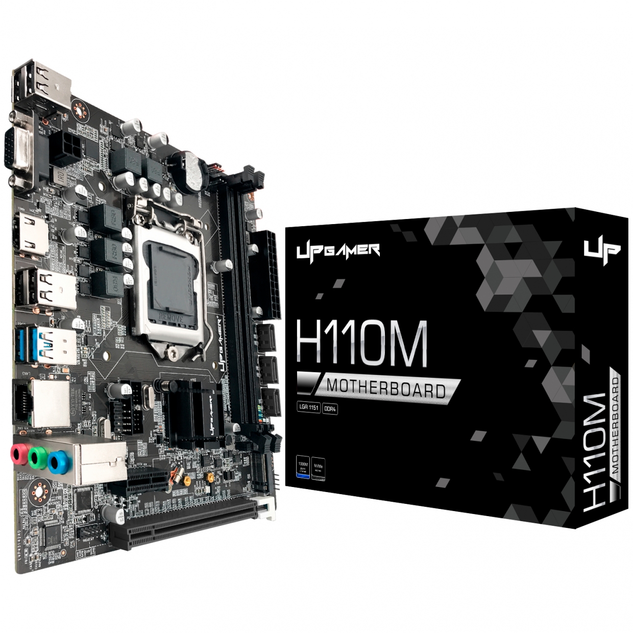 Placa Mãe UP Gamer H110M, Intel LGA 1151, m-ATX, DDR4, M.2 NVMe, HDMI, VGA, UP-H110MDR4