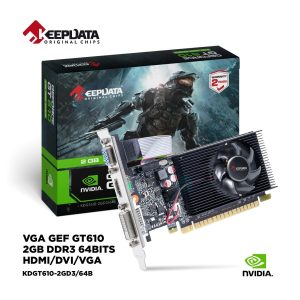 Placa de Video Keepdata GeForce GT610, 2GB DDR3, 64Bits, 1x DVI 1x HDMI 1x VGA, KDGT610-2GD3