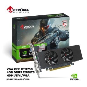 Placa de Video Keepdata GeForce GTX750, 4GB GDDR5, 128Bits, 1x DVI 1x HDMI 1x VGA, KDGTX750-4GD5, Lowprofile