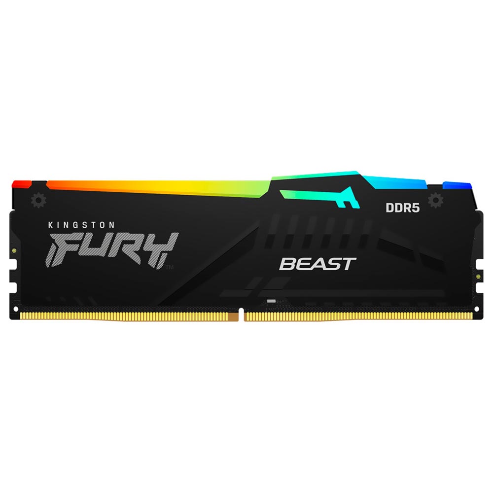 Memória Kingston Fury Beast RGB, DDR5 32GB (1x32GB), 6000MHz, KF560C36BBEA-32, Preto