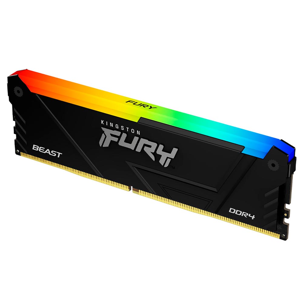 Memória Kingston Fury Beast RGB, DDR4 16GB (1x16GB), 3200MHz, KF432C16BB12A, Preto - Imagem 2