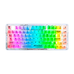 Teclado Gamer Mecânico Redragon ELF Pro K649CT, RGB 75% Sem Fio USB-C BT , Switch Crystal, Inglês, Transparente
