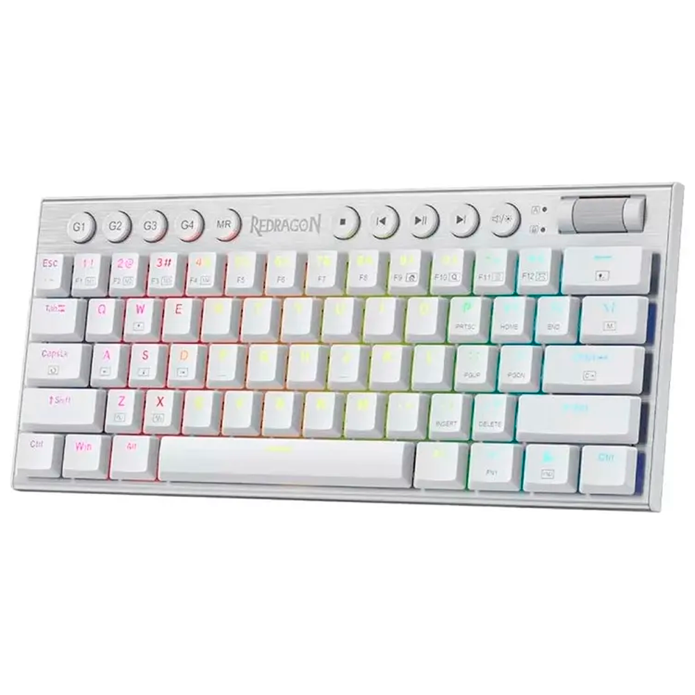 Teclado Gamer Mecânico Redragon Horus K632W, 60% USB RGB, Switch Red, Inglês, Branco - Imagem 3