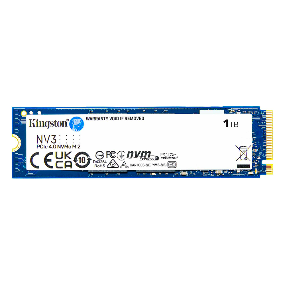 SSD Kingston NV3, 1TB, M.2 NVMe, Leitura até 6000MB/s, Gravação 4000MB/s, SNV3S/1000G