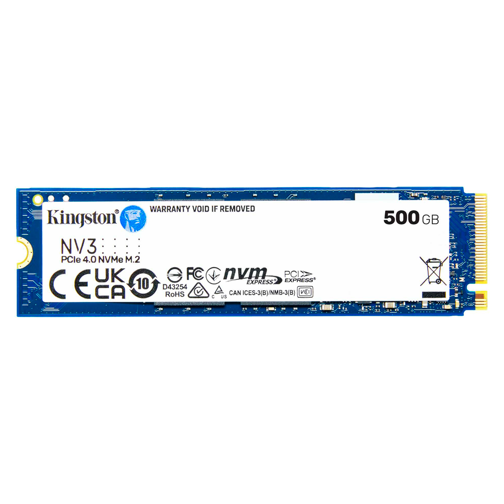 SSD Kingston NV3, 500GB, M.2 NVMe, Leitura até 5000MB/s, Gravação 3000MB/s, SNV3S/500G
