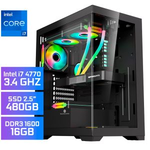 PC Gamer Montado UP Gamer Aquarius, Intel Core i7 4770 3.4GHz, GTX1660TI 6GB GAINWARD GHOST, 16GB DDR3 1600MHz, SSD 480GB 2.5", Placa Mãe H81M, Fonte 600W Plus Bronze, Water Cooler 120mm, Teclado, Mouse, Mousepad