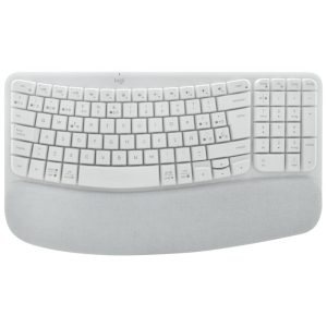 Teclado Logitech Wave Keys, 96% Sem Fio, Branco, Espanhol