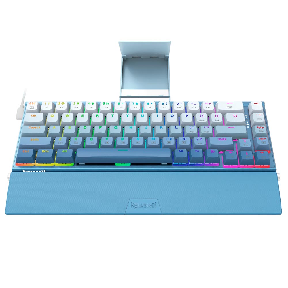 TECLADO REDRAGON K641B-BW-RGB SHACO MECAN RGB BLU C/SUPORTE USA - Imagem 2