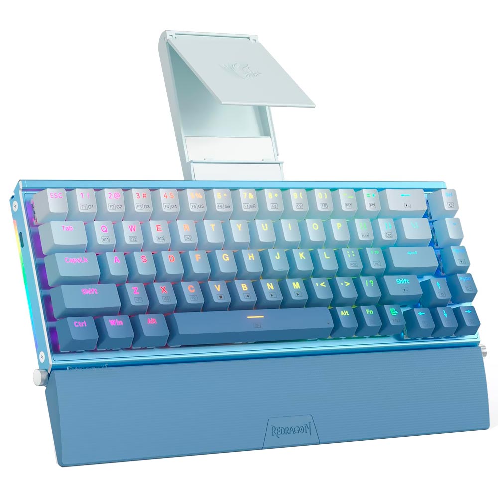 TECLADO REDRAGON K641B-BW-RGB SHACO MECAN RGB BLU C/SUPORTE USA - Imagem 3