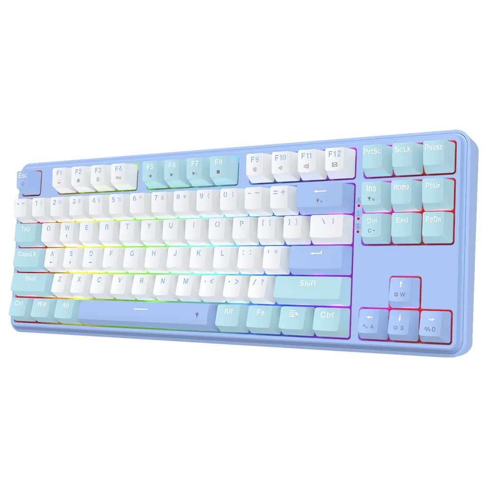 Teclado Redragon Star Blade Pro K707WBB, 80% Sem Fio USB-C BT, Switch Mambo, Branco/Azul, Inglês - Imagem 2