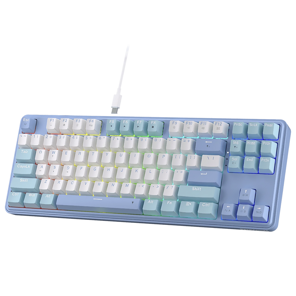 Teclado Redragon Star Blade Pro K707WBB, 80% Sem Fio USB-C BT, Switch Mambo, Branco/Azul, Inglês - Imagem 3