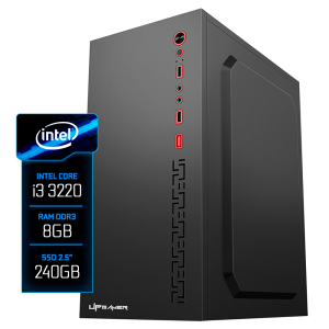 PC Montado UP Gamer Light, Intel Core i3 3220 3.3GHz, 8GB DDR3 1600MHz, SSD 240GB, Placa Mãe H61M, Fonte 230W, Cooler Processador