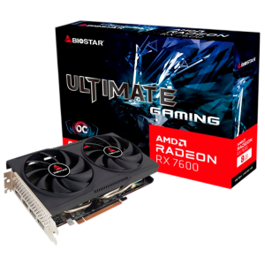 Placa de Vídeo BIOSTAR AMD Radeon RX7600 Ultimate Gaming OC, 8GB GDDR6, 128Bits, 1x HDMI 3x DisplayPort, VA76S6RM81-RBAR A-BS2/HMDI, Preto