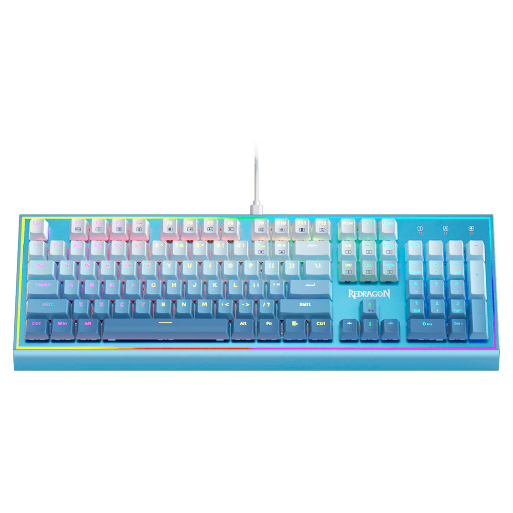 TECLADO REDRAGON K654GWB RGB BLUESIREN USA SW.RED
