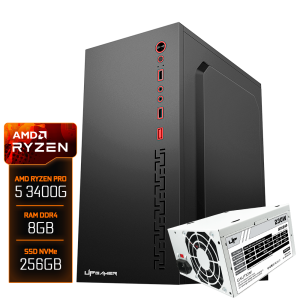 PC Office Montado UP Gamer ONLY, AMD Ryzen 5 PRO 3400G 3.7GHz, 8GB DDR4 3200MHz, SSD NVMe 256GB, Placa Mãe AM4 A520M, Fonte 230W, Cooler Processador