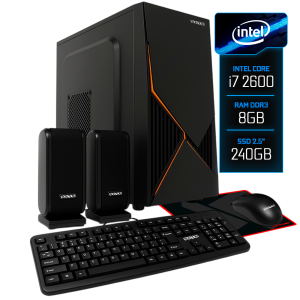 PC Office Montado UP Gamer, Intel Core i7 2600 3.8GHz, 8GB DDR3 1600MHz, SSD 240GB, Placa Mãe B75M, Fonte 200W, Cooler Processador