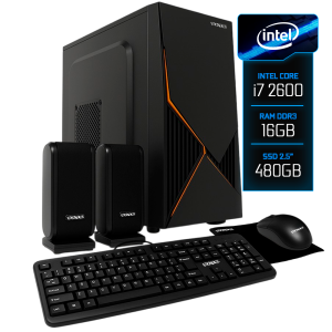 PC Office Montado UP Gamer, Intel Core i7 2600 3.8GHz, 16GB DDR3 1600MHz, SSD 480GB, Placa Mãe B75M, Cooler Processador, Teclado, Mouse