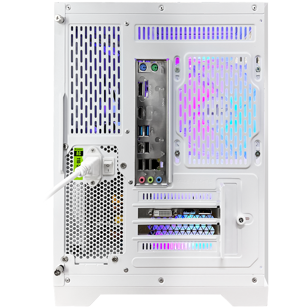 PC Gamer Montado Intel Core i5 12400F, Radeon RX580 16GB, 16GB RAM, SSD NVMe 512GB, Aquário, Branco - Imagem 2