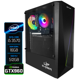 PC Gamer Montado Intel Core i5 3570, GTX960 4GB, 16GB, SSD NVMe 512GB, Preto