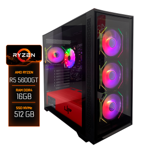 PC Montado Ryzen R5 5600GT, 16GB RAM, SSD 512GB, Fonte 600W, 4x Fans RGB, Optmus ARGB