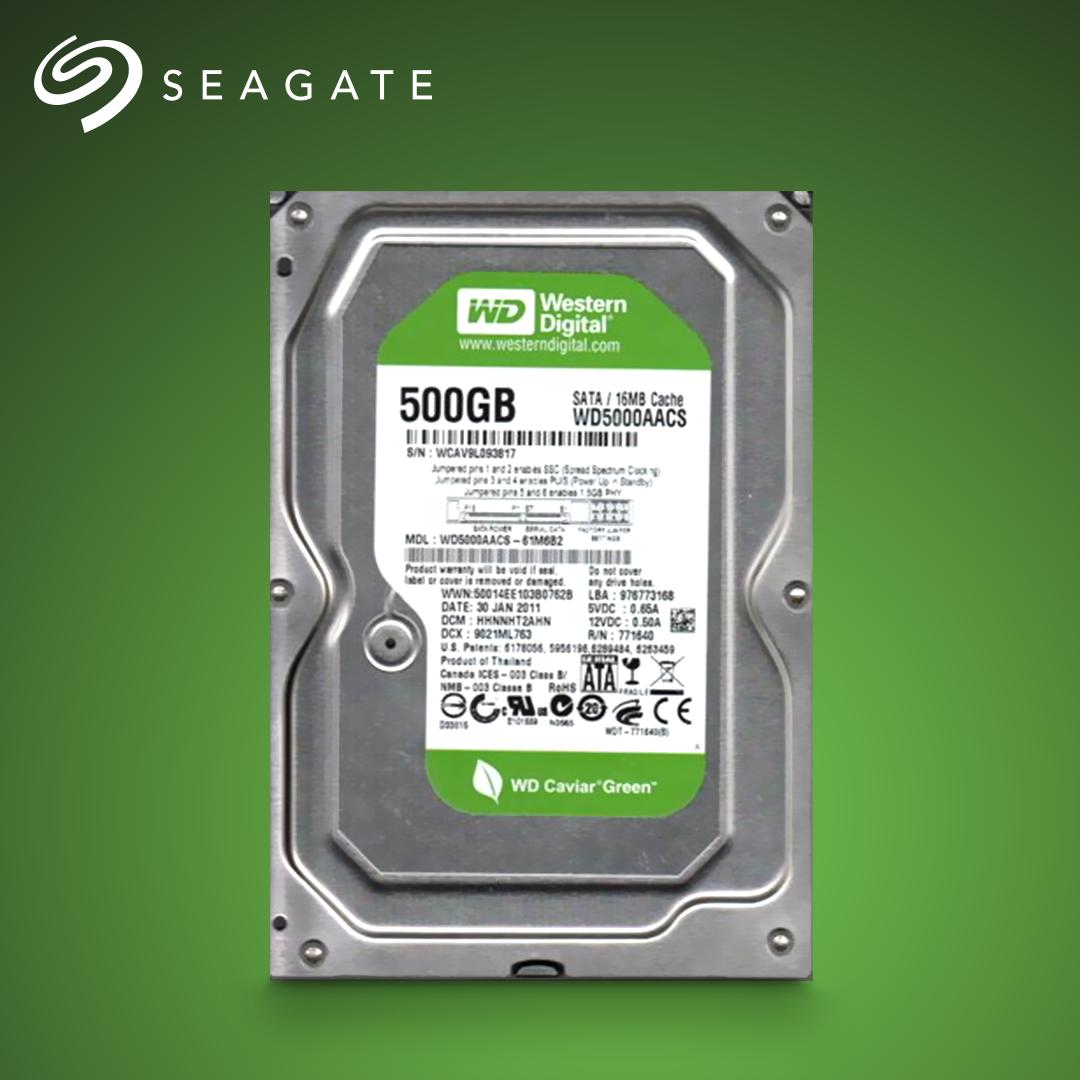 HD Western Digital 500GB Green SATA 2 7200RPM 3.5" WD5000AVCS Pull S/G