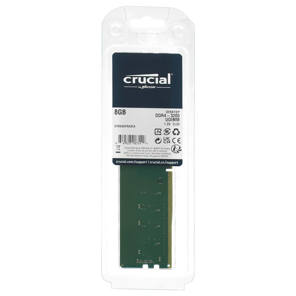 Memória Crucial, DDR4 8GB (1x8GB), 3200MHz, CT8G4DFRA32A, Green - Imagem 2
