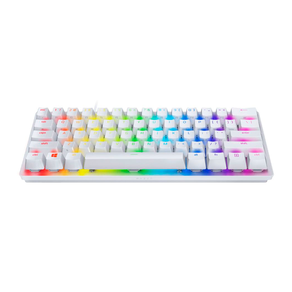 Teclado Gamer Mecânico Razer Huntsman Mini, RGB 60% USB-C, Switch Razer Clicky Roxo, Inglês, Branco Mercury - Imagem 2