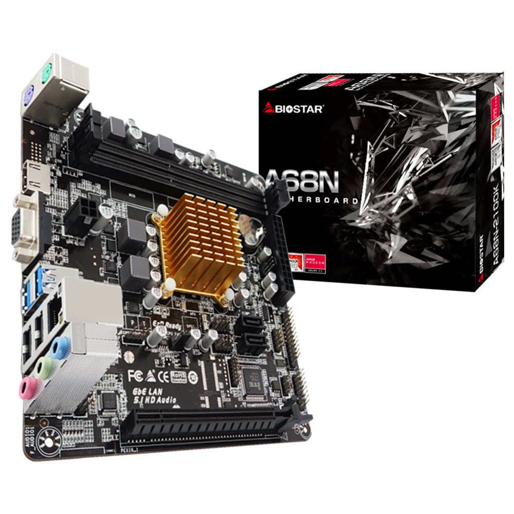 KIT Placa Mãe + Processador Biostar A68N-2100K+AMD AMD E1-6010, 2.0 ITX DDR3, HDMI VGA