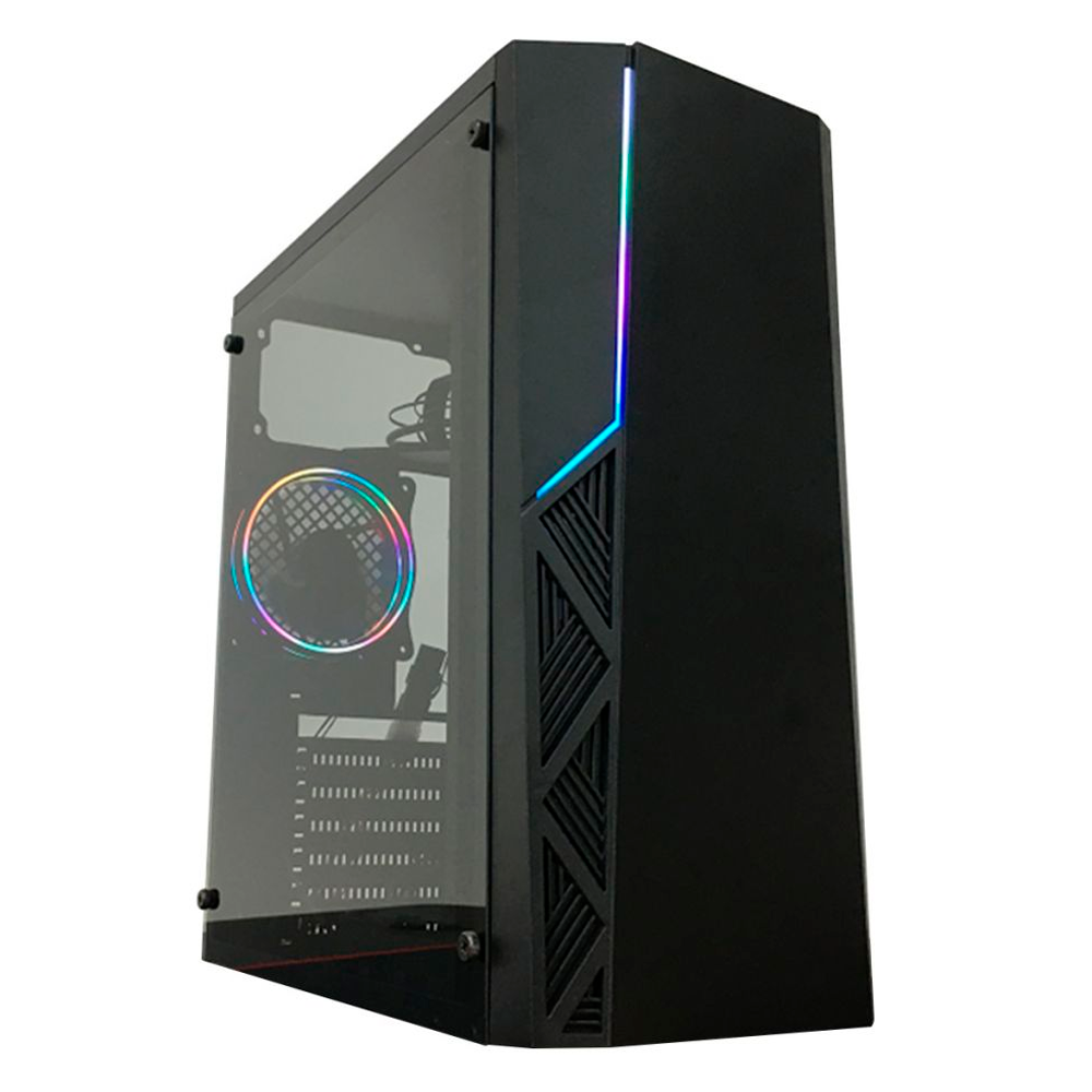 Gabinete Gamer Satélite K883, MID Tower, ARGB, ATX, Lateral Acrílico, 1x Fan 120mm, Preto