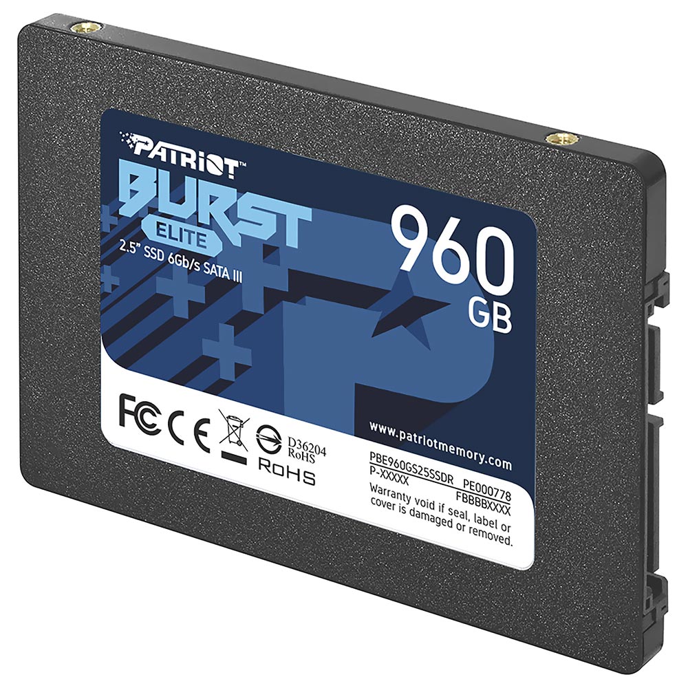 SSD Patriot Burst Elite, 960GB, 2.5", SATA 3, Leitura 450MB/s, Gravação 320MB/s, PBE960GS25SSDR - Imagem 2