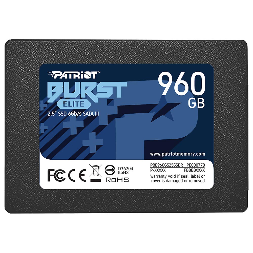 SSD Patriot Burst Elite, 960GB, 2.5", SATA 3, Leitura 450MB/s, Gravação 320MB/s, PBE960GS25SSDR - Imagem 3