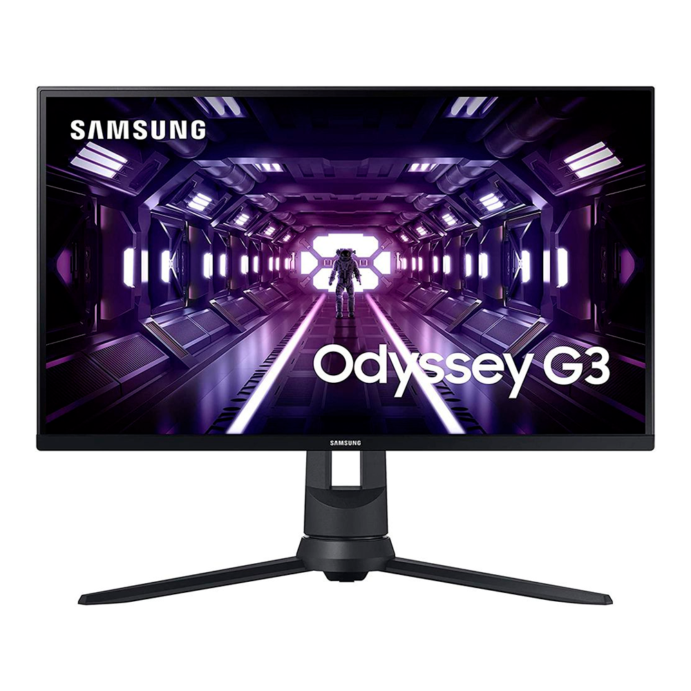 Monitor Samsung Gaming Odyssey G3 LF24G35TFWLXZP 24" Full HD (1920 x 1080), 144HZ, 1ms, 1xHDMI 2.0, 1xDisplayPort 1.2, 1xVGA (D-Sub), 1xConector de Audio, AMD FreeSync Premium, Preto