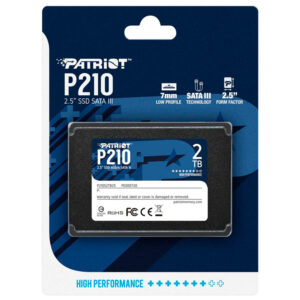 SSD Patriot P210, 2TB, 2.5", SATA 3, Leitura 520MB/s, Gravação 430MB/s, P210S2TB25 2.5