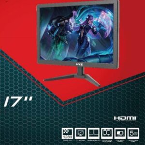 Monitor HYE HYE17NLM 17" HD (1366 x 768), 5ms, 60Hz, 1xHDMI, 1xVGA (D-Sub), Preto