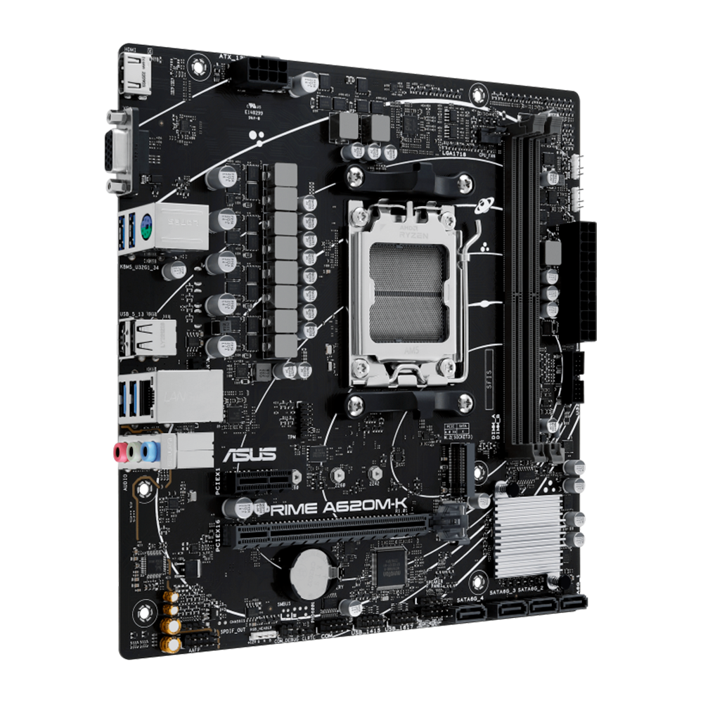 MB AM5 ASUS A620M-K PRIME DDR5 VGA/HDMI - Imagem 3